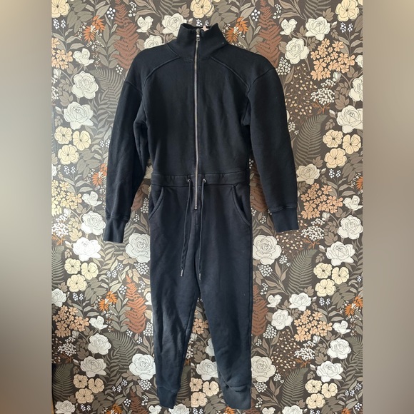 Marissa Webb Red Eye French Terry Zip Front Jumpsuit in black size XS - Picture 4 of 6